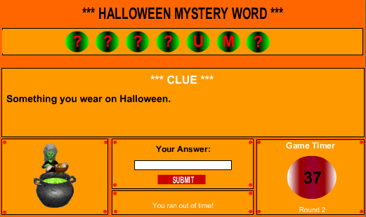 Halloween Mystery Word Game